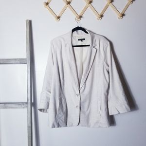 NAPA VALLEY CREAMY WHITE WITH BROWN TONES BLAZER SIZE 22W
